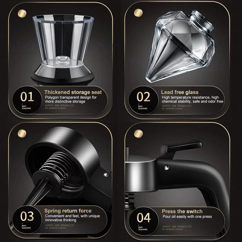 Diamond Glass Honey Dispenser With Stand 200ml Sauce Bottle 13