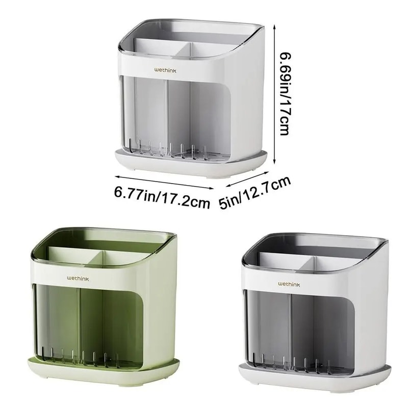 Chopstick Holder With Drain Tray Detachable Kitchen Organizer 5