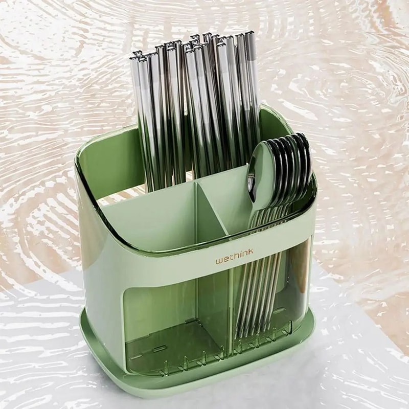 Chopstick Holder With Drain Tray Detachable Kitchen Organizer 6