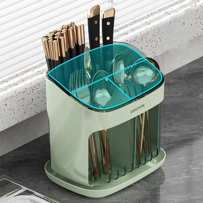 Chopstick Holder With Drain Tray Detachable Kitchen Organizer 7
