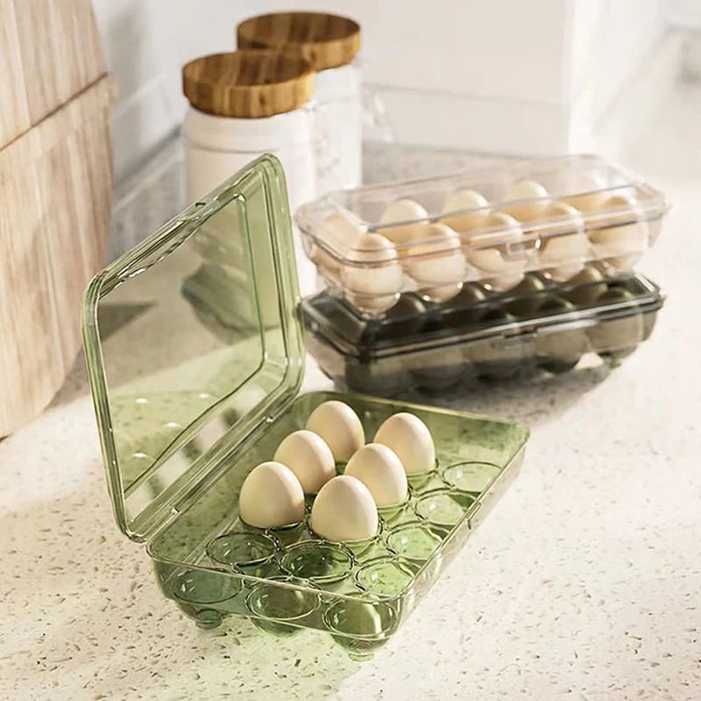 Transparent Egg Storage Box 10 Or 15 Grid Refrigerator Container 0