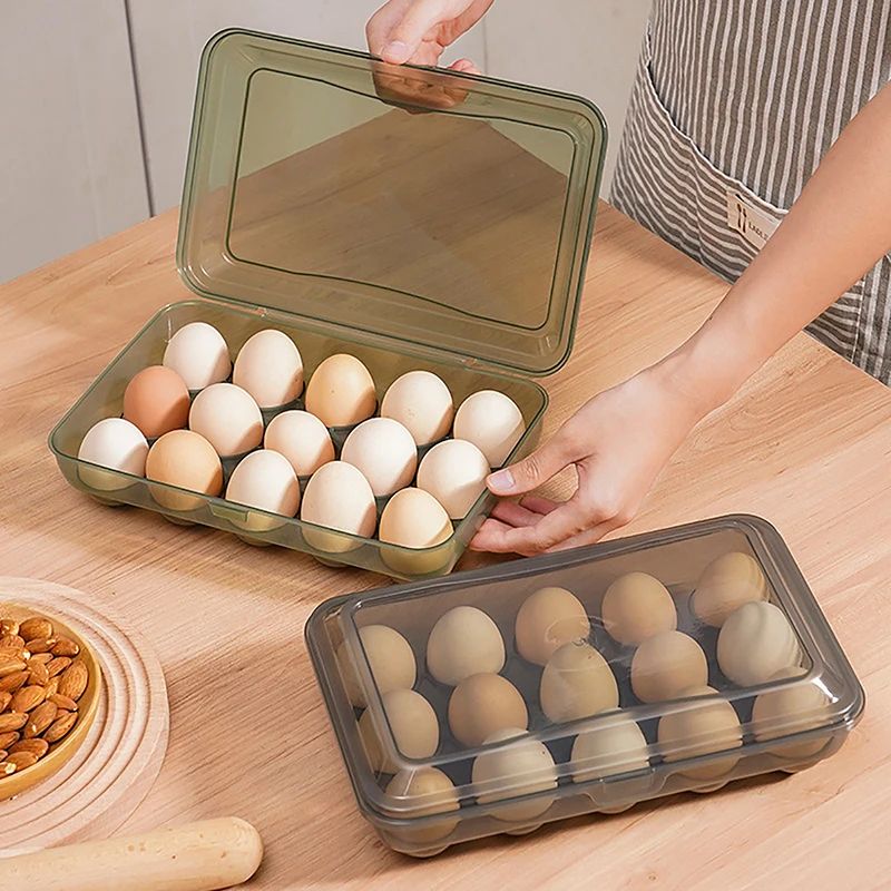 Transparent Egg Storage Box 10 Or 15 Grid Refrigerator Container 8