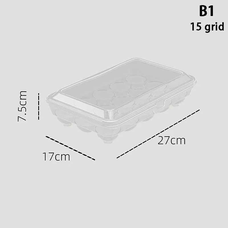 Transparent Egg Storage Box 10 Or 15 Grid Refrigerator Container 13