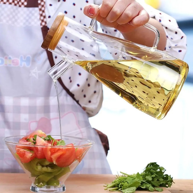 Large Capacity Glass Oil Dispenser Bottle Leak Proof 1000ml 11