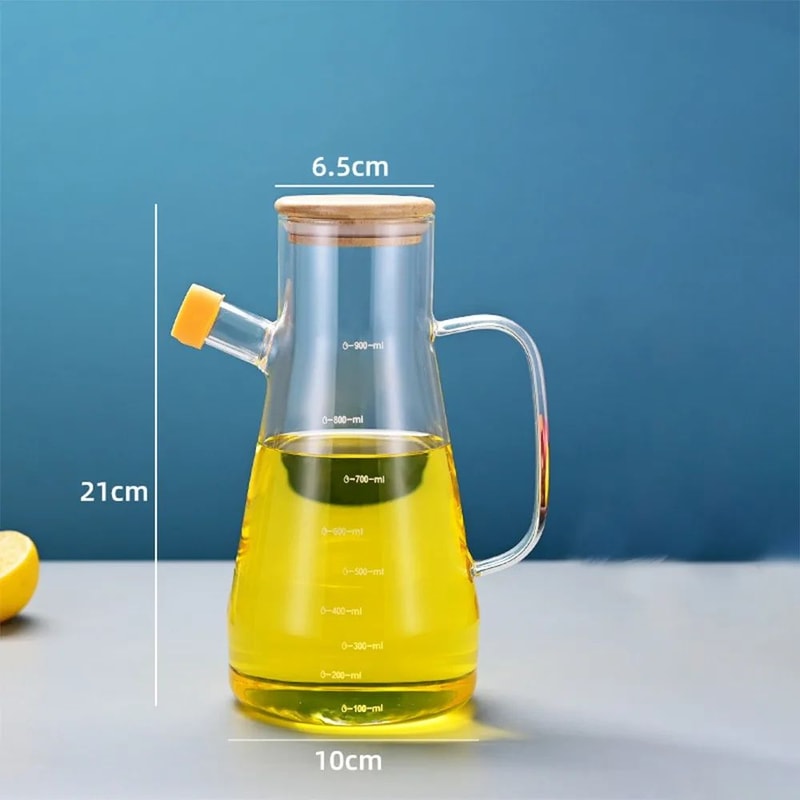Large Capacity Glass Oil Dispenser Bottle Leak Proof 1000ml 14