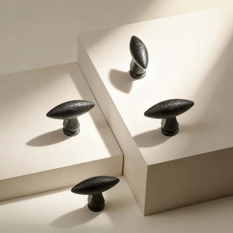 Solid Brass Cabinet Handles Retro Black Drawer Knobs 0