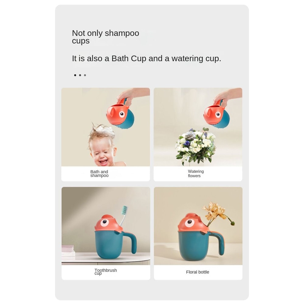 Baby Bath Rinse Cup Cute Shark Shower Water Scoop 13