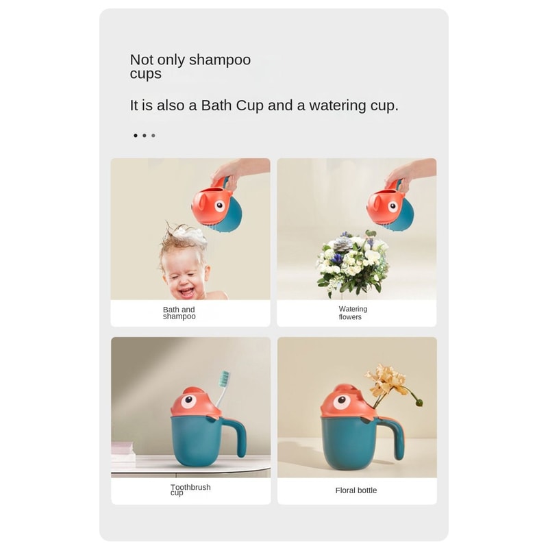 Baby Bath Rinse Cup Cute Shark Shower Water Scoop 13
