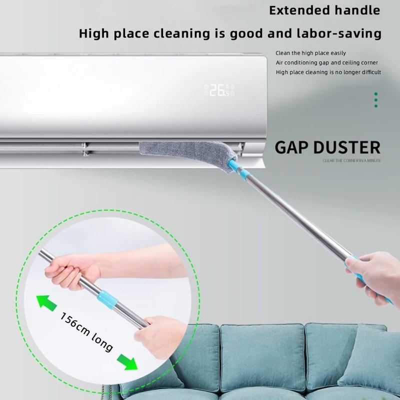 Telescopic Microfiber Duster Long Handle Gap Cleaning Brush 7