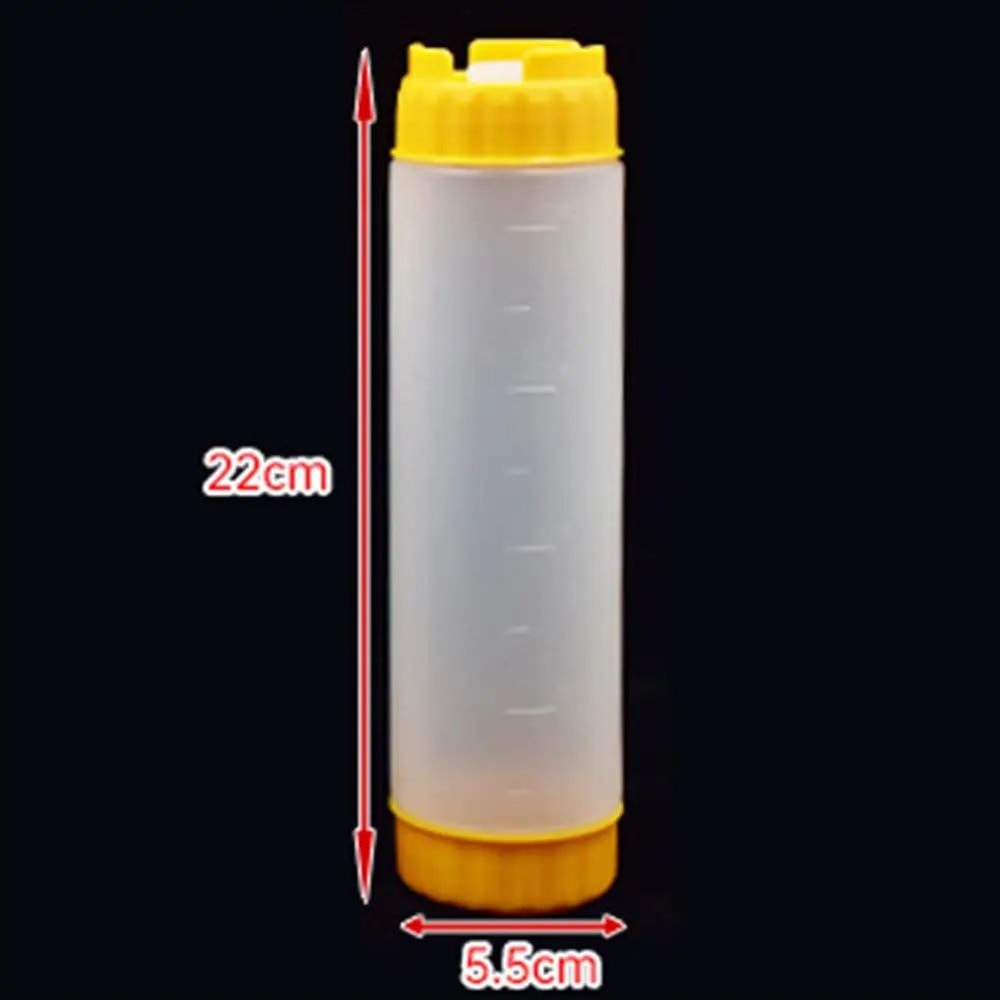 Dual Head Squeeze Sauce Bottle Leakproof Hanging Dispenser 12