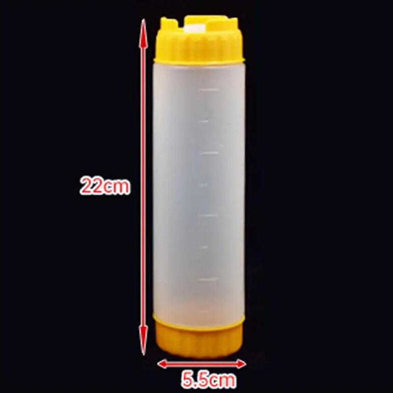 Dual Head Squeeze Sauce Bottle Leakproof Hanging Dispenser 12