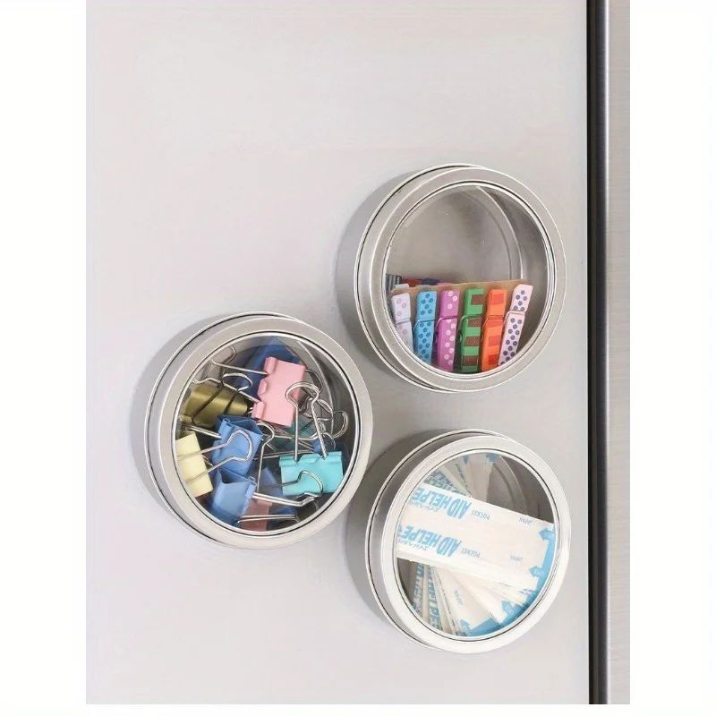Magnetic Spice Storage Box With Transparent Lid Fridge Organizer 4