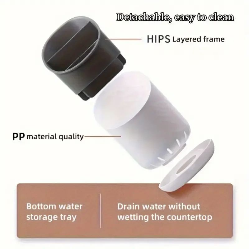 Chopstick Holder With Drain Plate Kitchen Utensil Storage Tube 6