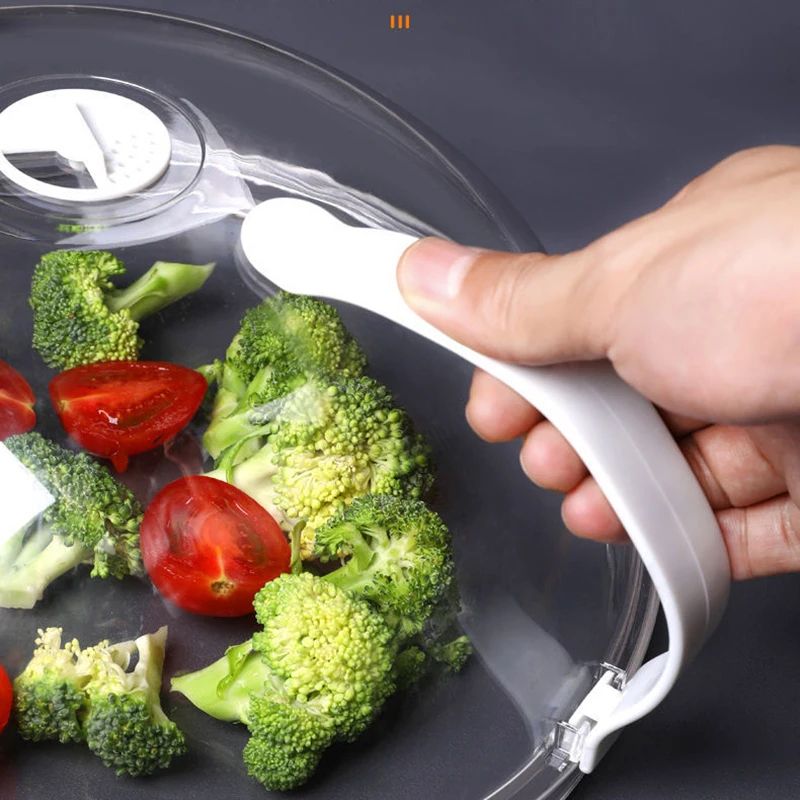 Microwave Splash Cover With Steam Vent Transparent Food Lid 12
