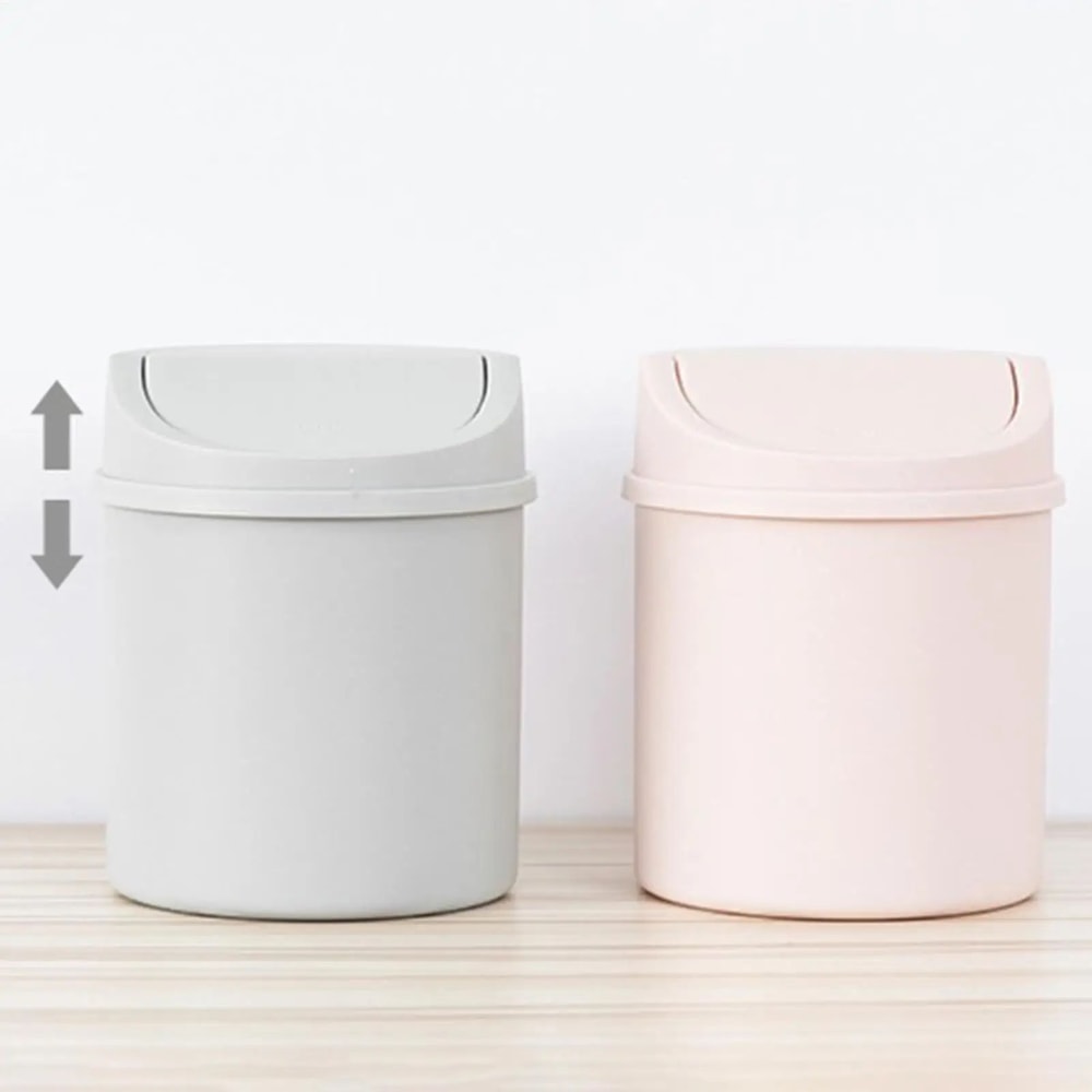 Mini Desktop Trash Can With Lid For Tabletop Use 3