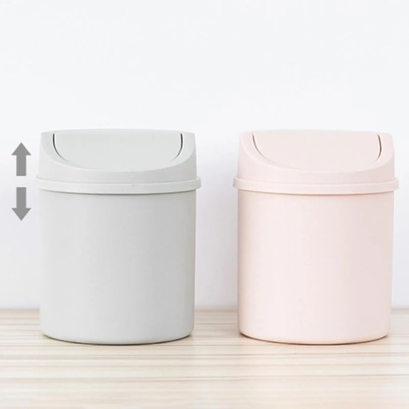 Mini Desktop Trash Can With Lid For Tabletop Use 3