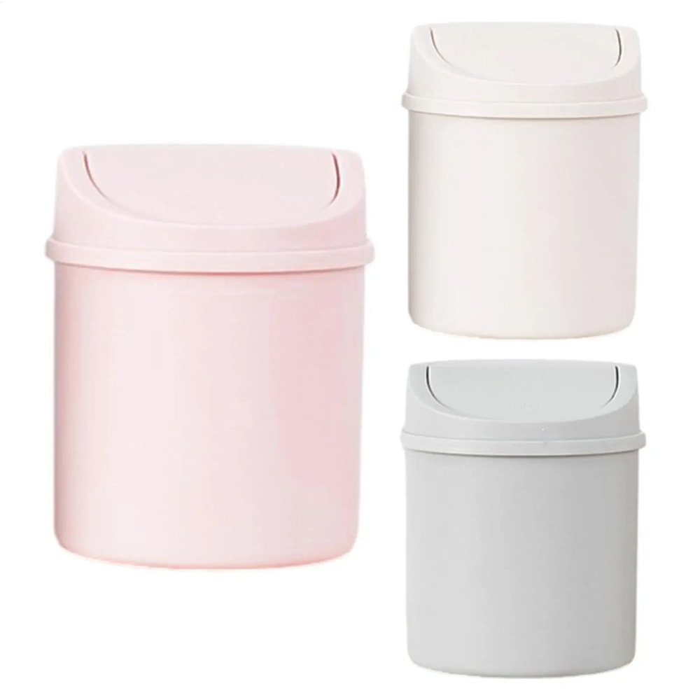 Mini Desktop Trash Can With Lid For Tabletop Use 9