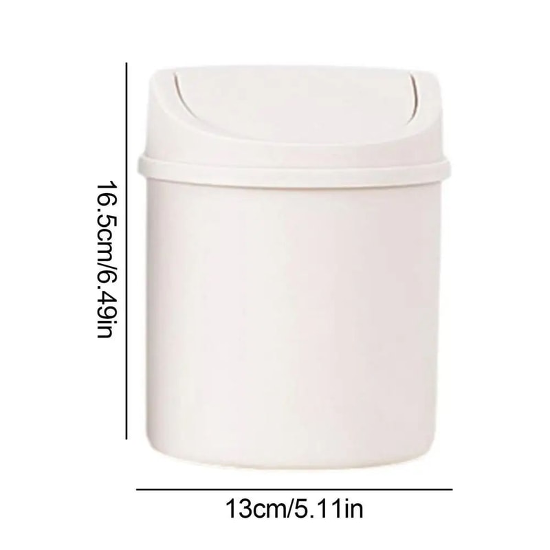 Mini Desktop Trash Can With Lid For Tabletop Use 10