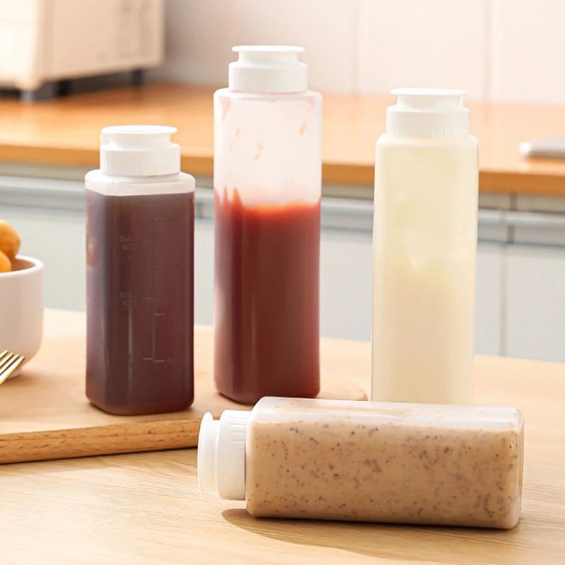 Clear Condiment Squeeze Bottle For Sauce And Dressing 7