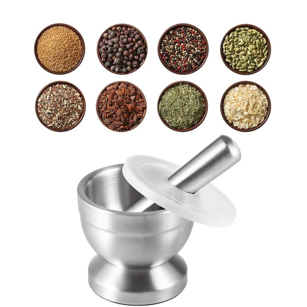 Stainless Steel Mortar And Pestle Spice Grinder Set 6