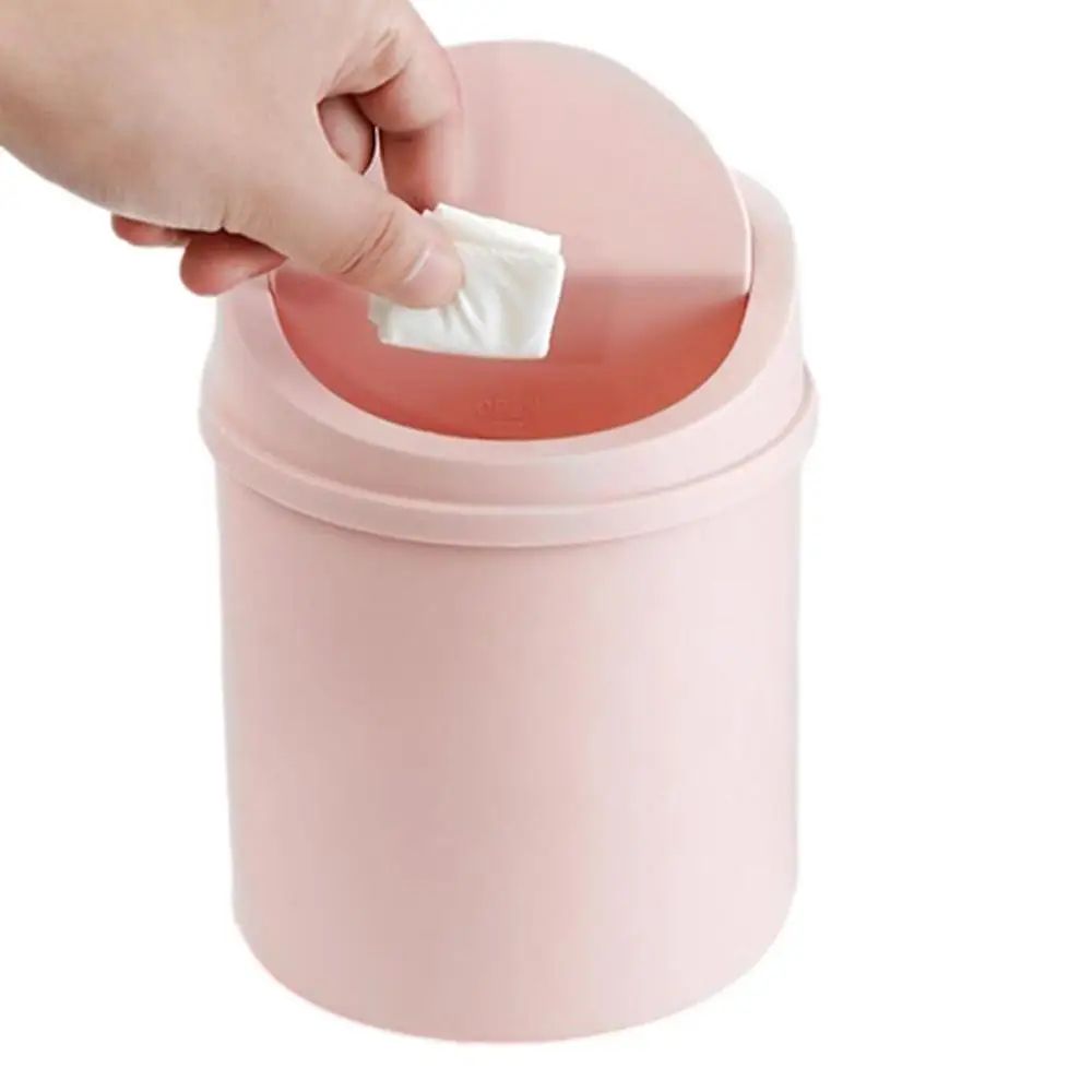 Mini Desktop Trash Can With Cover For Home And Office 10
