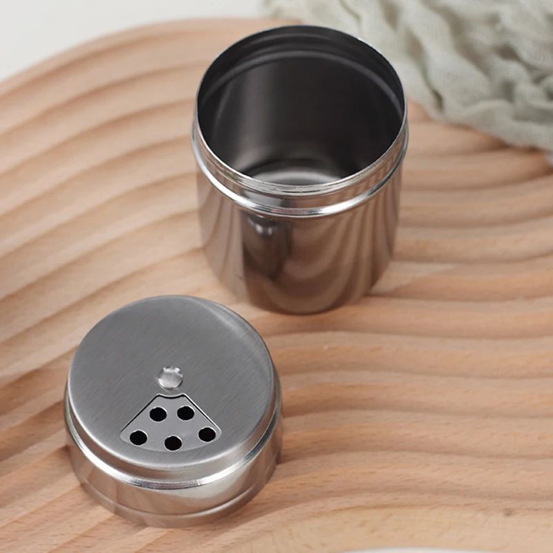 Stainless Steel Seasoning Jar With Rotating Cover 2