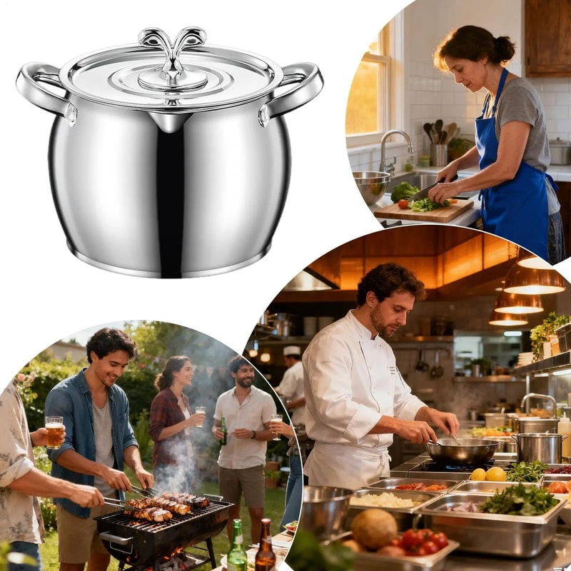 Stainless Steel Grease Container With Strainer Lid 5