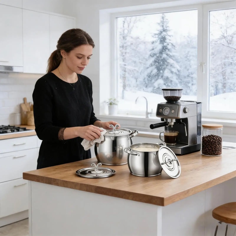 Stainless Steel Grease Container With Strainer Lid 7