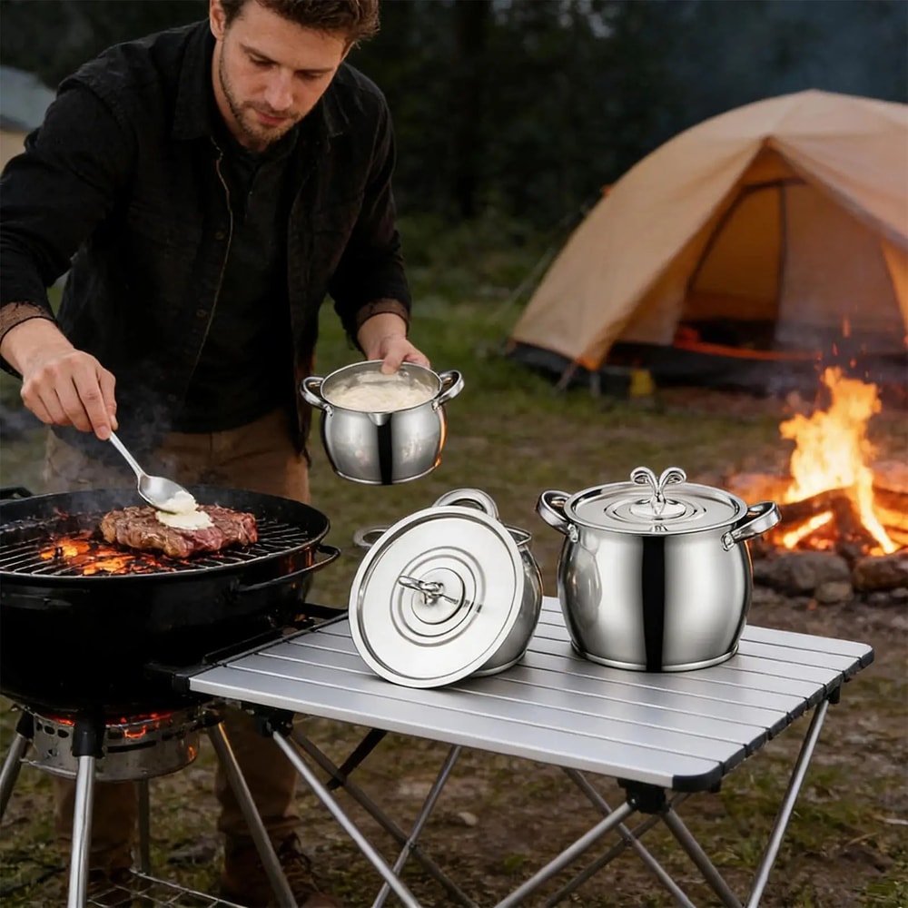 Stainless Steel Grease Container With Strainer Lid 14