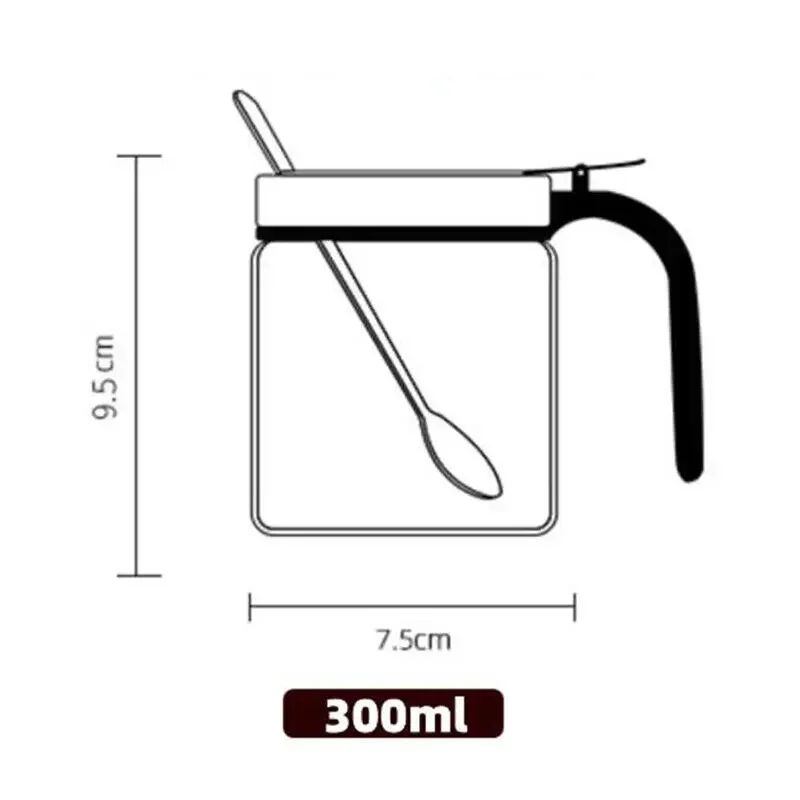 Glass Seasoning Jar With Spoon For Kitchen Storage 3