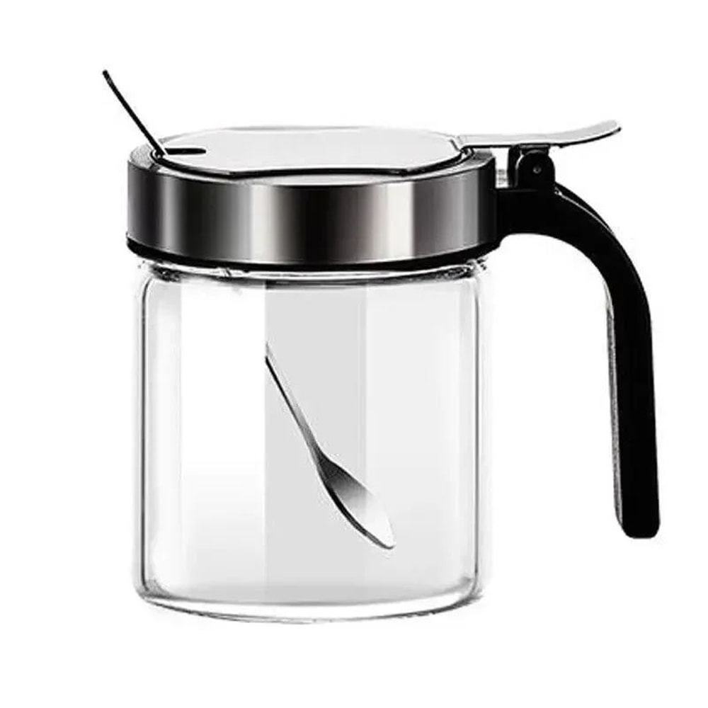 Glass Seasoning Jar With Spoon For Kitchen Storage 13