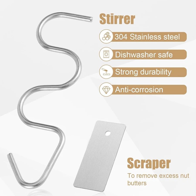 Stainless Steel Peanut Butter Mixer And Scraper Tool 8