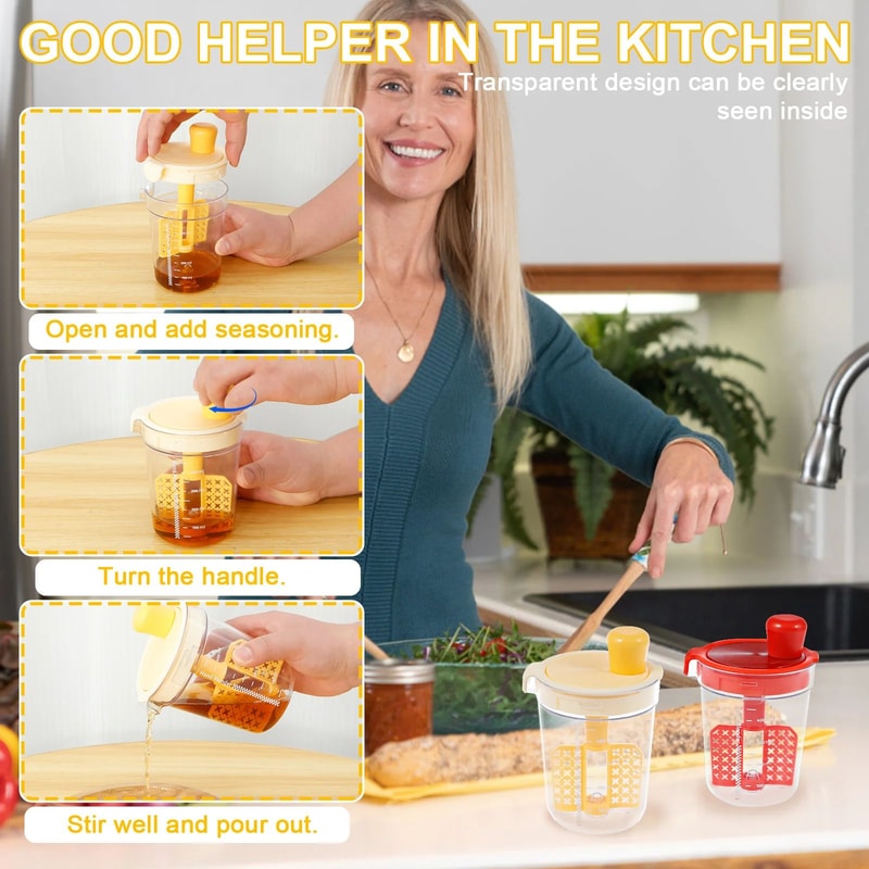 Manual Mixing Cup Bottle For Eggs And Salad Dressing 1