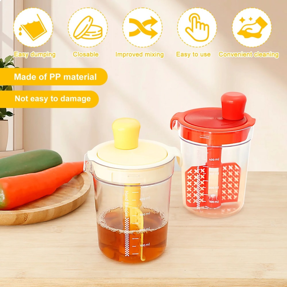 Manual Mixing Cup Bottle For Eggs And Salad Dressing 5