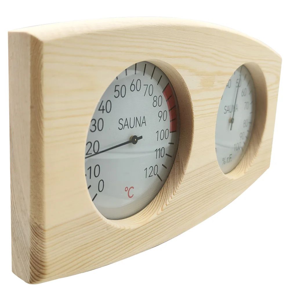 Wooden Sauna Thermometer And Humidity Meter 3