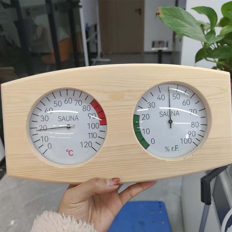 Wooden Sauna Thermometer And Humidity Meter 8