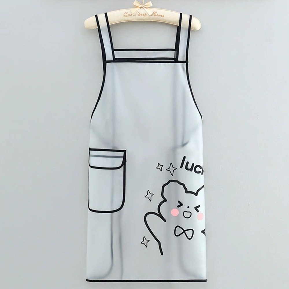 Waterproof TPU Kitchen Apron Sleeveless Oil Resistant 4