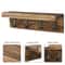 Farmhouse Rustic Wood Key Holder Wall Shelf With Hooks 3