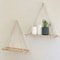 Wall Hanging Wooden Rope Shelf Flower Pot Rack 2