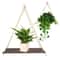 Wall Hanging Wooden Rope Shelf Flower Pot Rack 4