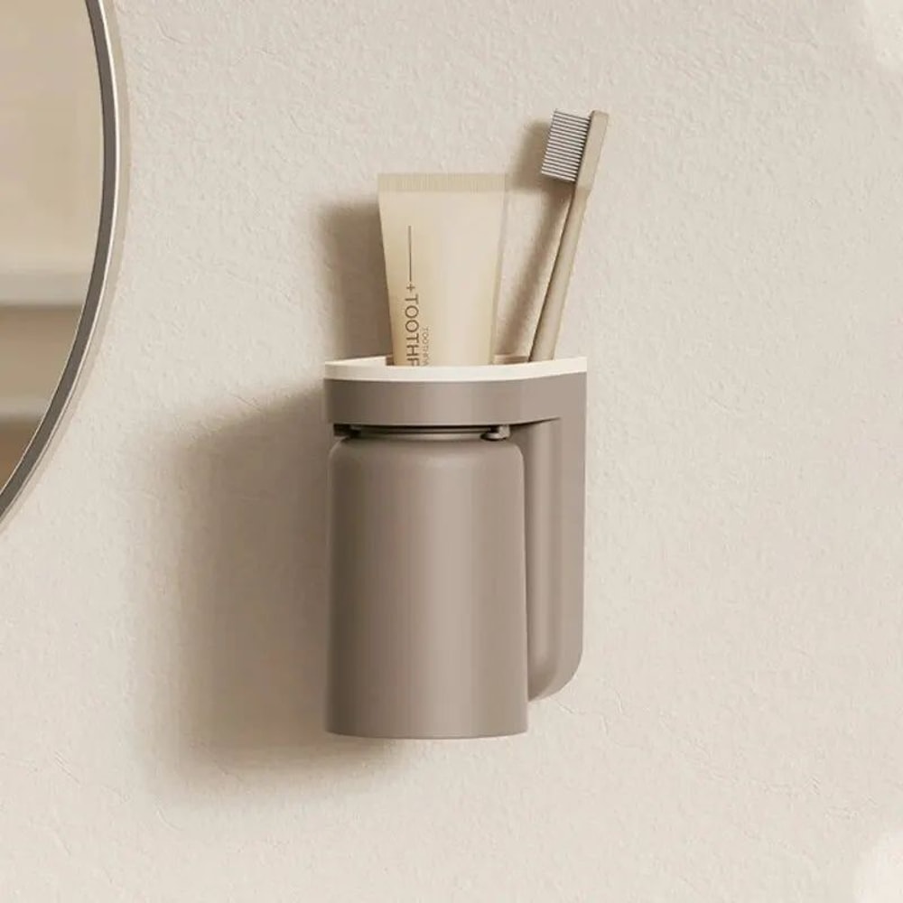 Wall Mounted Toothbrush Holder With Cup Organizer 9