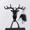 Black Vintage Deer Head Wall Hook Antler Hanger Rack 0