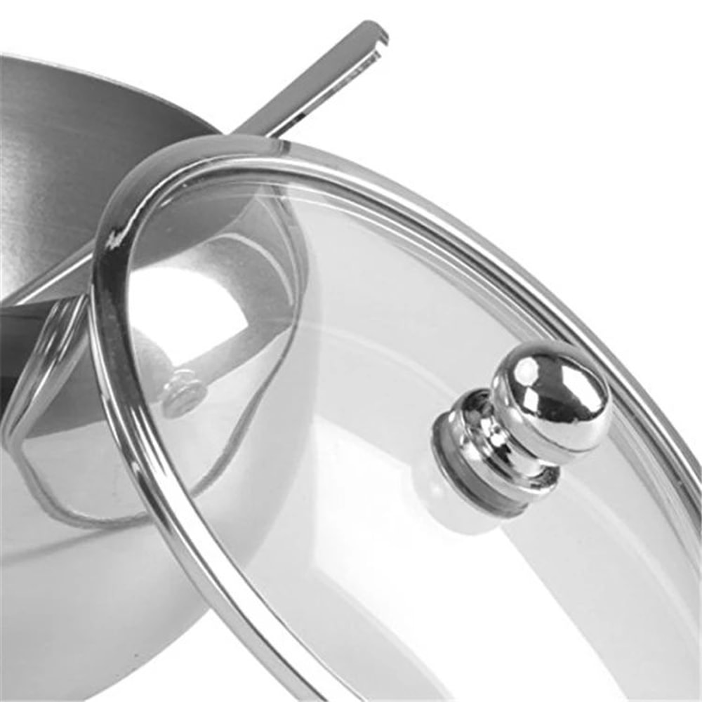 Large Stainless Steel Sugar Bowl With Lid And Spoon 7