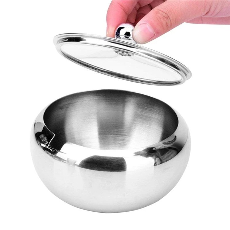 Large Stainless Steel Sugar Bowl With Lid And Spoon 8