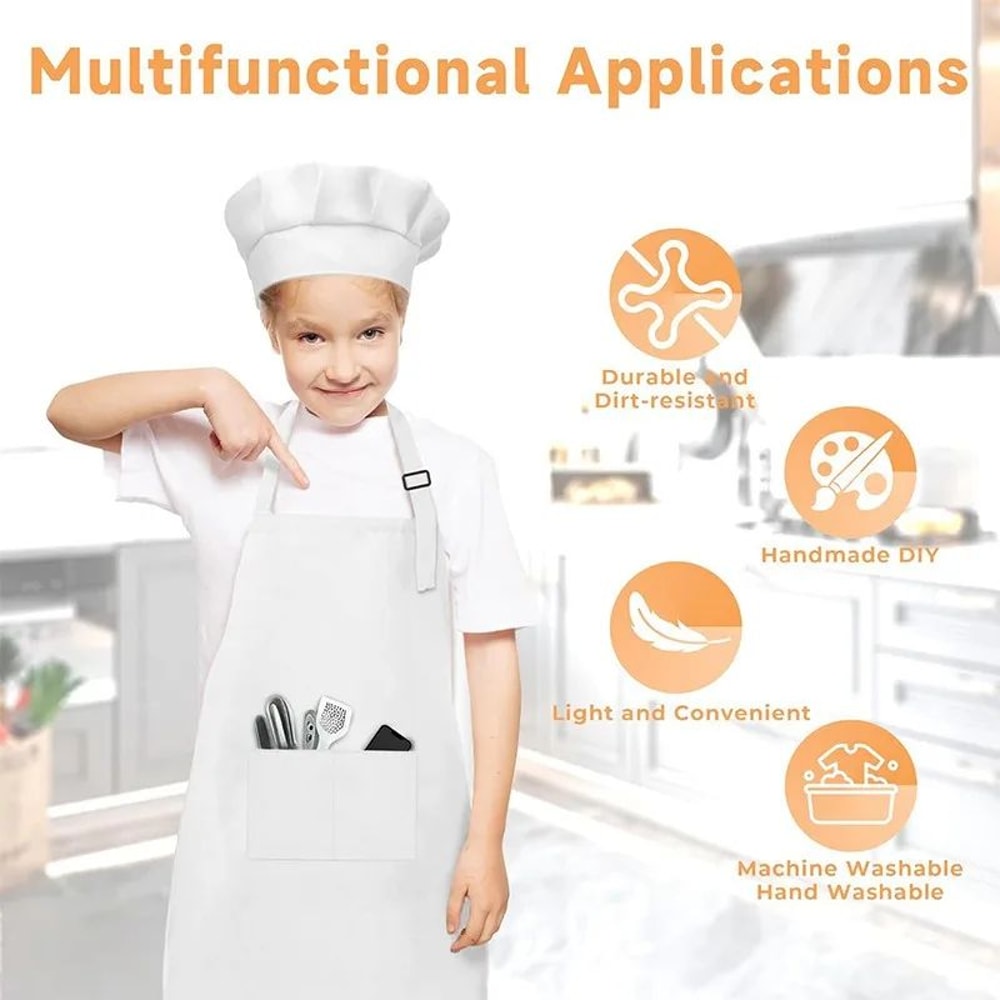 Kids Chef Apron And Hat Set For Cooking And Crafts 5