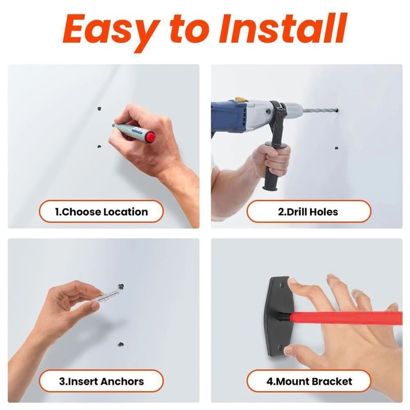 Heavy Duty Wall Mount Storage Hooks Set 4 Pieces 13