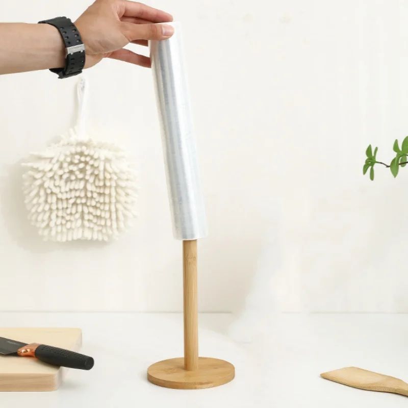 Wooden Paper Towel Holder Stand Organizer 2