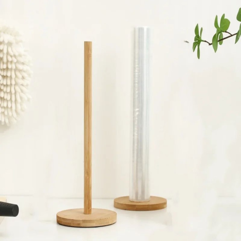 Wooden Paper Towel Holder Stand Organizer 9