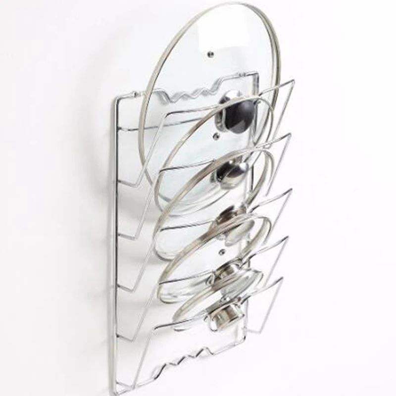 Five Layer Wall Mounted Pot Lid Organizer Rack 8