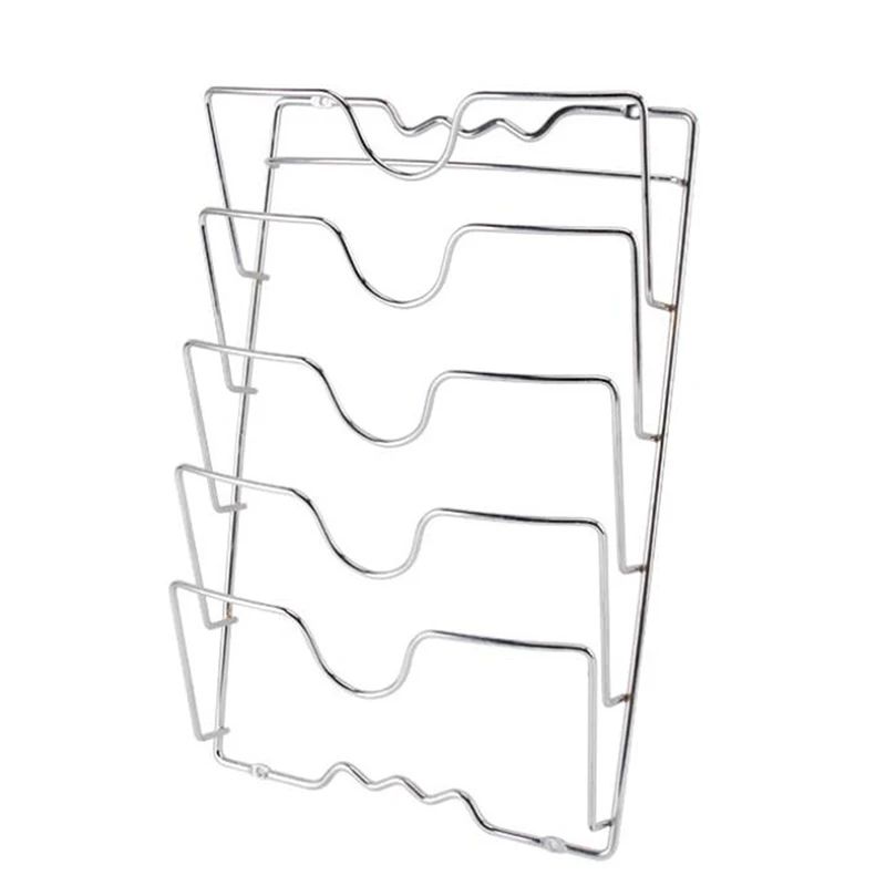 Five Layer Wall Mounted Pot Lid Organizer Rack 5